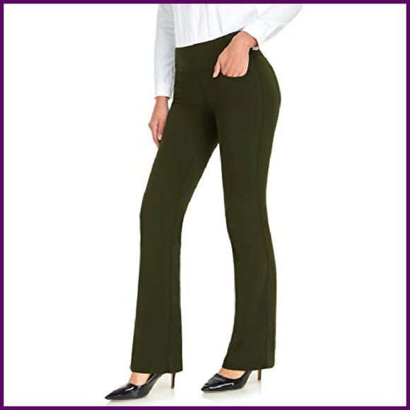 Bootcut Yoga Pants with Pockets, 4-Way Stretch, Mid-Rise, Flared Leg - Picture 2 of 8